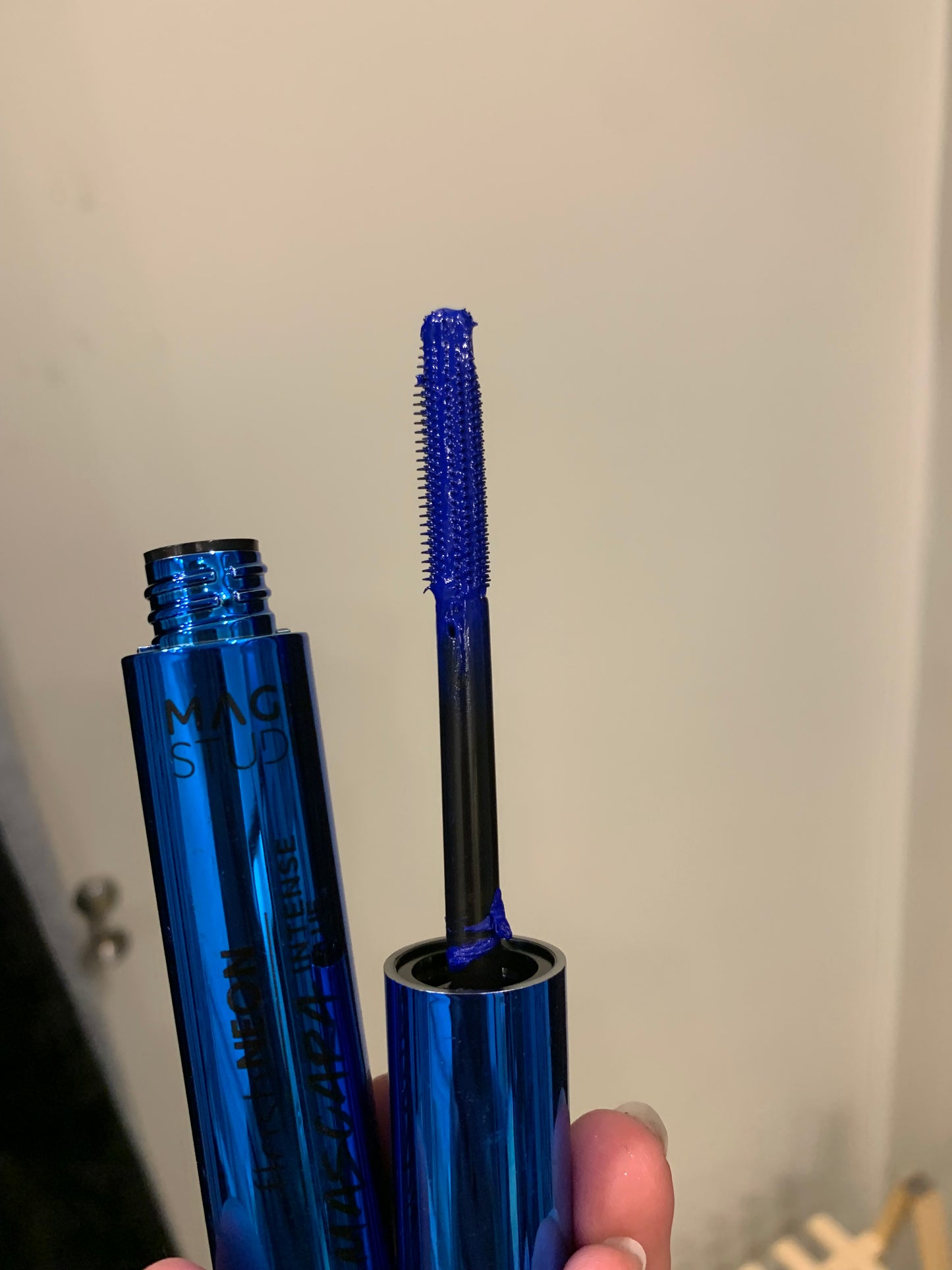 Neon blue mascara