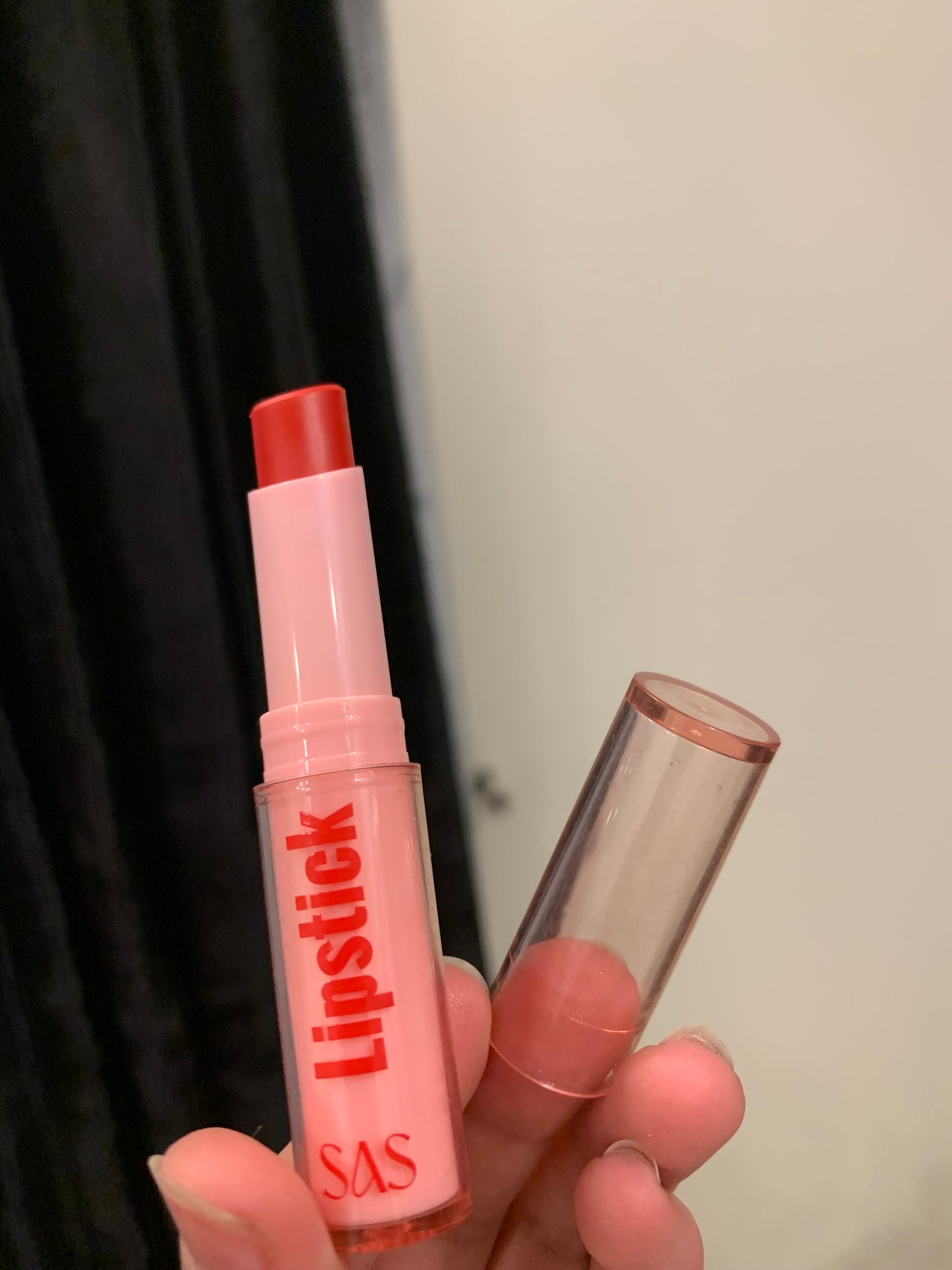 Tinted pink lipstick