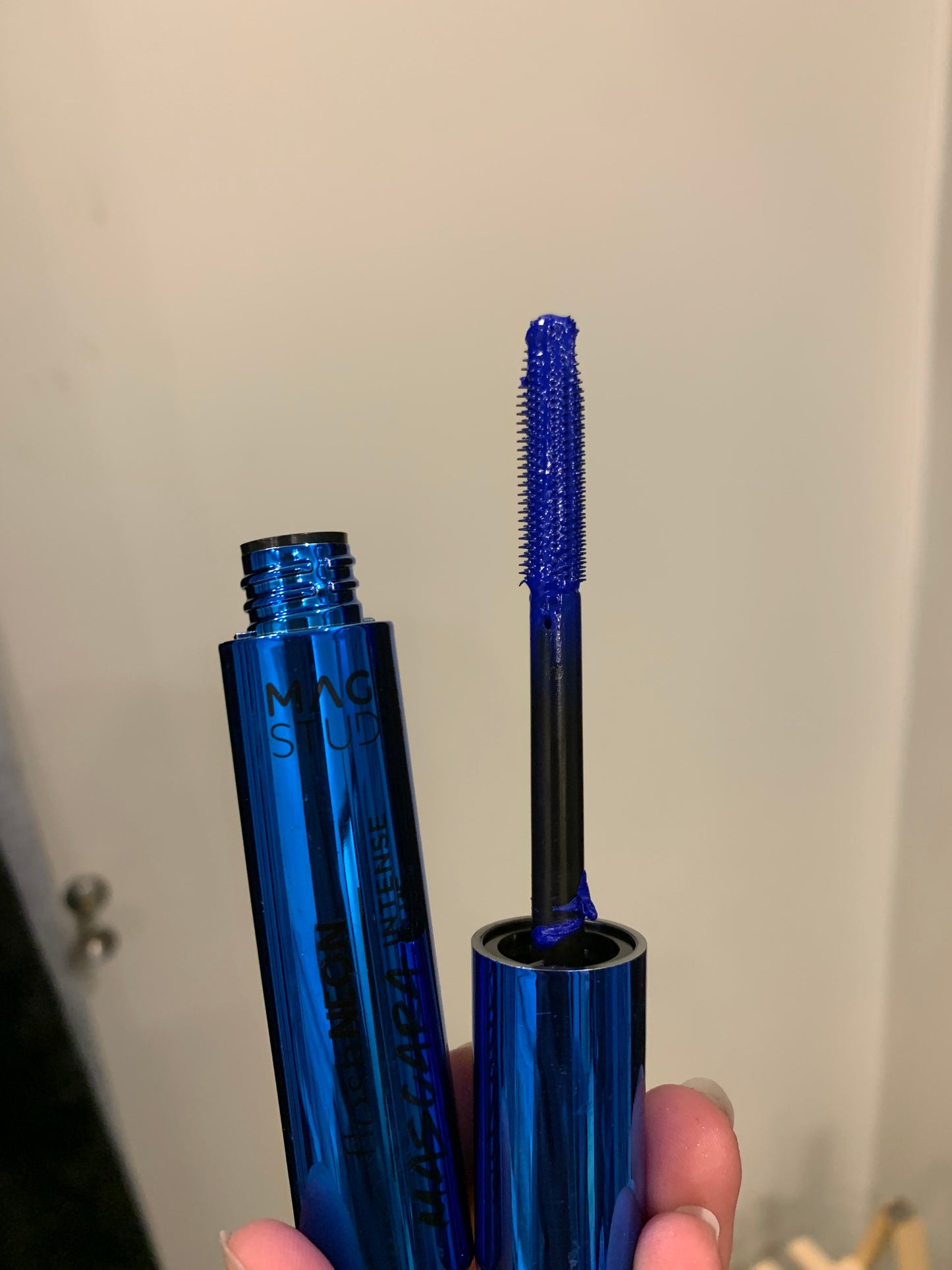 Neon blue mascara