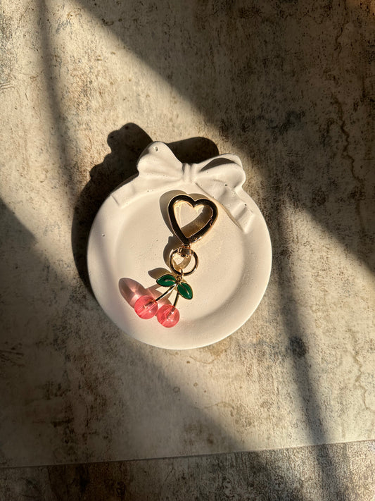 Adorable cherry shaped metal keychain (rose red cherry)🍒